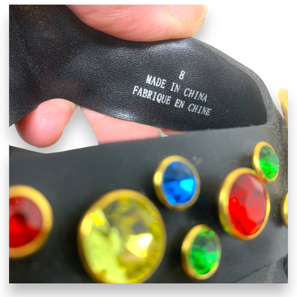 NEW Jeffrey Campbell Iconics Multicolor Jeweled Thong Flip Flop Sandals Sz 8 - Picture 6 of 7